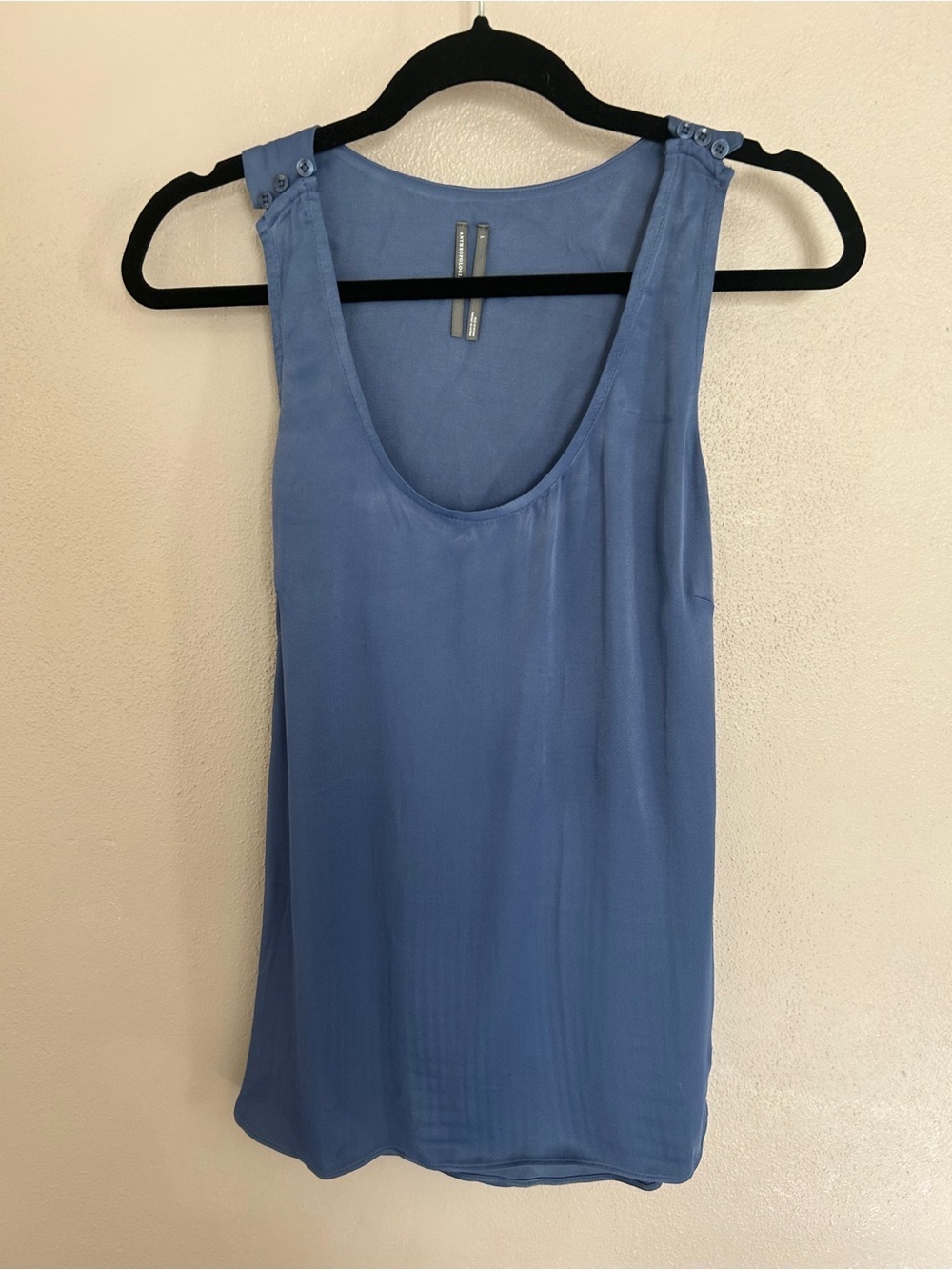 Anthropologie Blue Draped criss cross Tank Top Button Blouse Size L NWT - Picture 1 of 4
